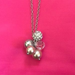 J.Crew Factory Women’s Silver Crystal Cluster Necklace